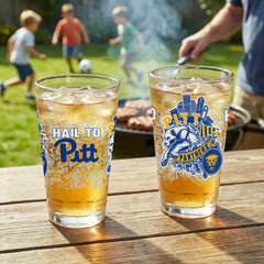 University of Pittsburgh 16oz Glass pint, Set of 2 - Collegiate Home
