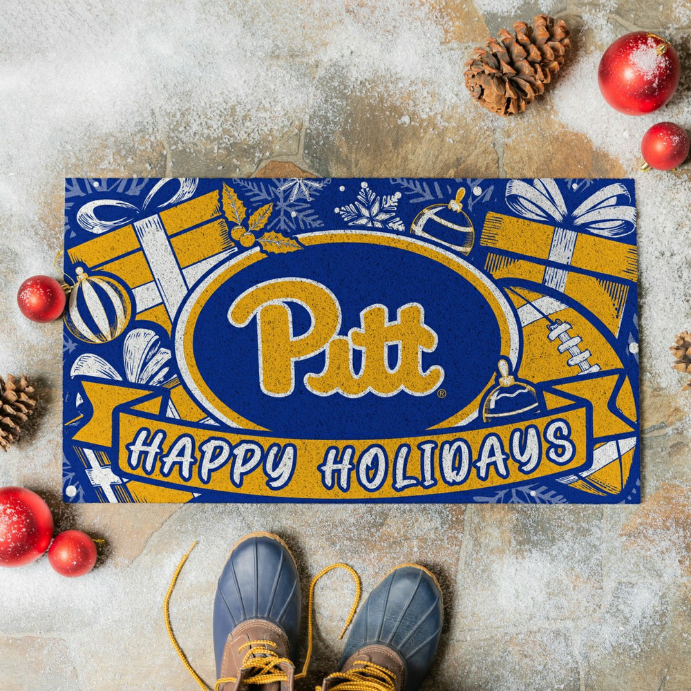 University of Pittsburgh Holiday PVC Mat, 28"x16" - Collegiate