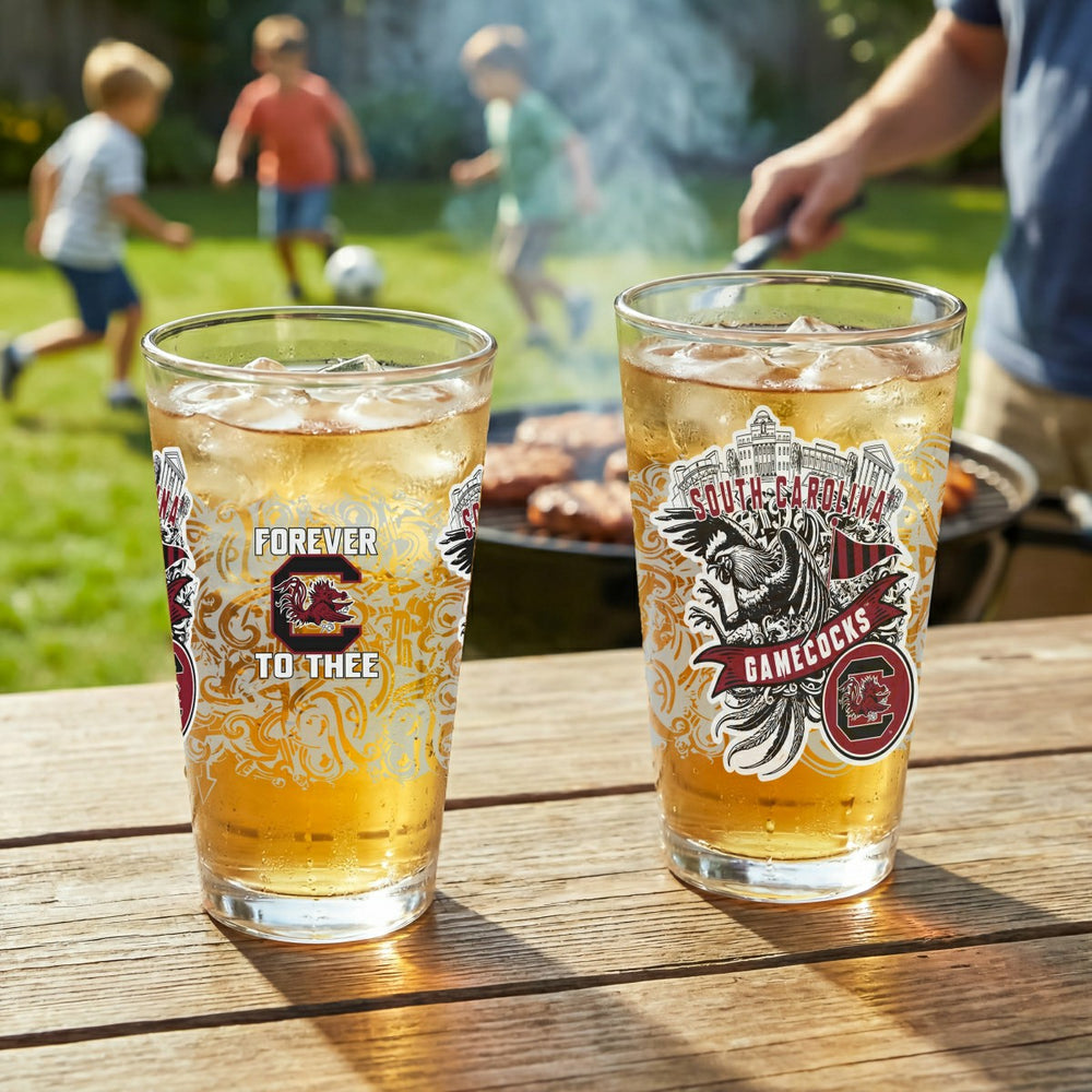 University of South Carolina 16oz Glass pint, Set of 2 - Collegiate Home