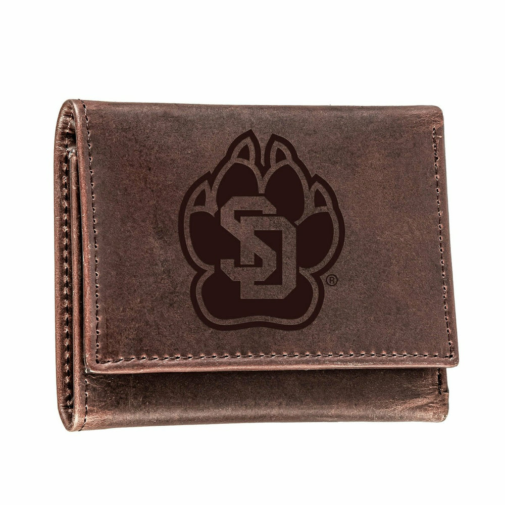 University of South Dakota, Tri-Fold Wallet, Brown, CH, 100% Genuine L - Collegiate Home