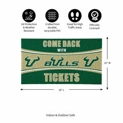 28" x 16" PVC Trapper Mat, Come Back with Tickets, University of South - Collegiate