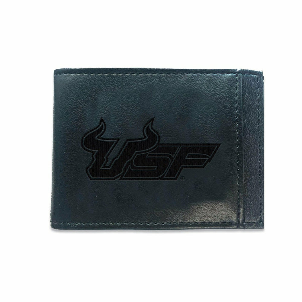 Front Pocket Wallet w/ RFID Blocking, UNIVERSITY OF SOUTH FLORIDA, Bla - Collegiate Home