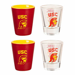 University of Southern California 4-Piece Ceramic and Glass 2oz. Shot - Collegiate Home