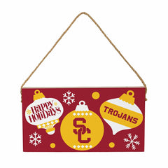 University of Southern California Holiday Wood Wall Sign, 6x11 - Collegiate Home