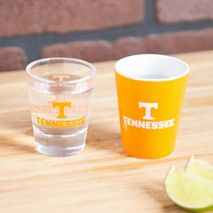 University of Tennessee 4-Piece Ceramic and Glass 2oz. Shot Glass Set - Collegiate Home