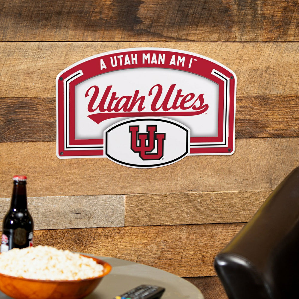 University of Utah USA Embossed Steel Wall Sign, 11" x 17" - Collegiate Home