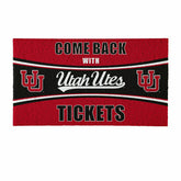 28" x 16" PVC Trapper Mat, Come Back with Tickets, University of Utah - Collegiate