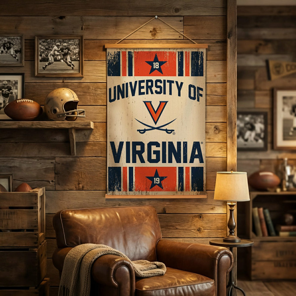 University of Virginia, Canvas Wall Tapestry, Medium, 36x24 - Collegiate Home