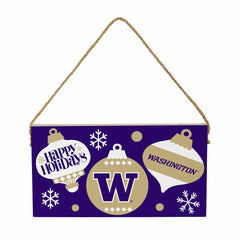 University of Washington Holiday Wood Wall Sign, 6x11 - Collegiate Home