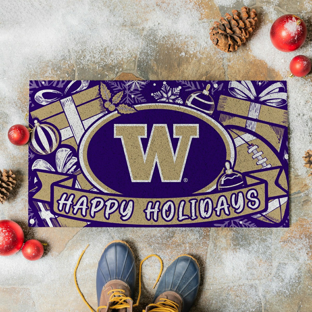 University of Washington Holiday PVC Mat, 28"x16" - Collegiate