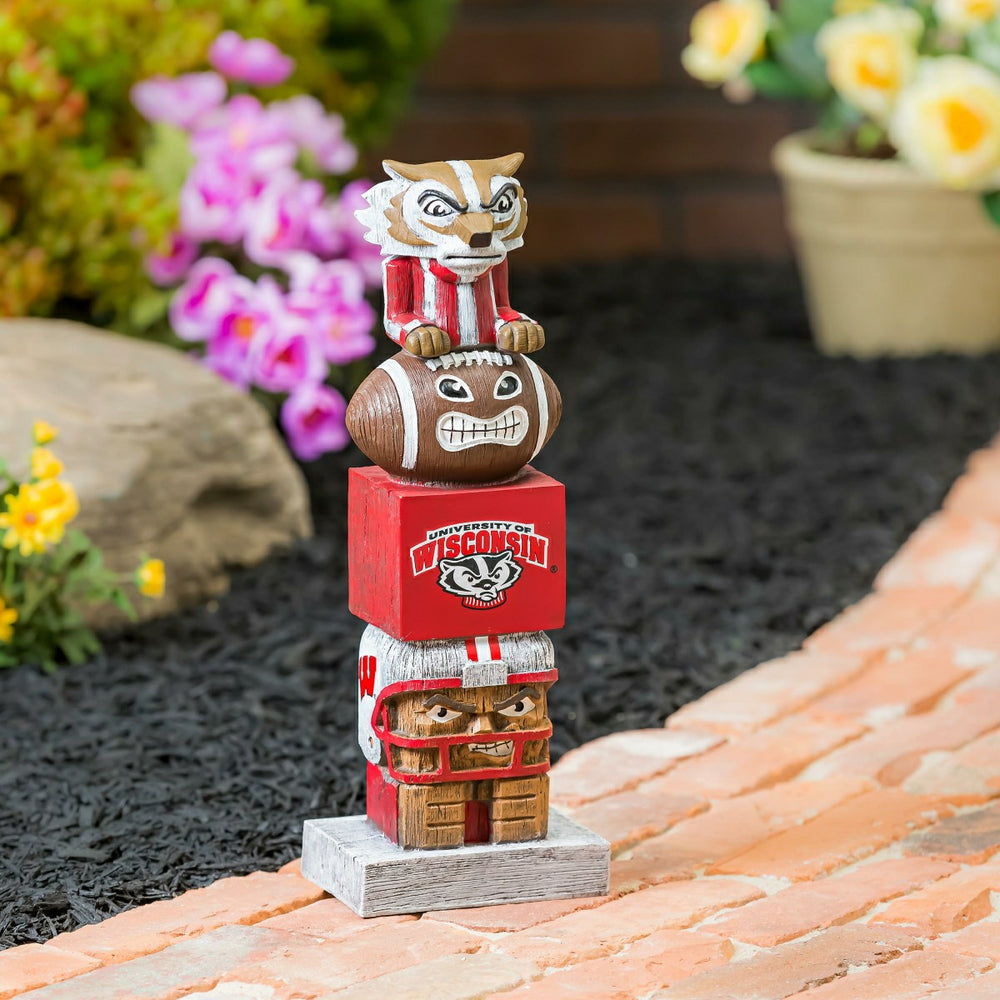 Wisconsin-Madison Badgers Tiki Team Totem Garden Statue - Collegiate Home