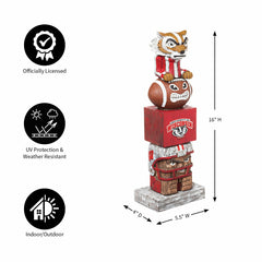 Wisconsin-Madison Badgers Tiki Team Totem Garden Statue - Collegiate Home