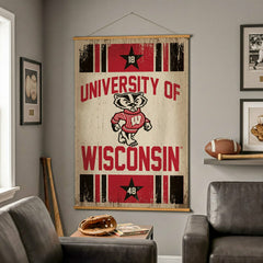 University of Wisconsin-Madison, Canvas Wall Tapestry, Large, 54x36 - Collegiate Home