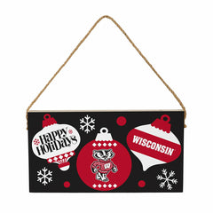 University of Wisconsin-Madison Holiday Wood Wall Sign, 6x11 - Collegiate Home