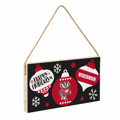 University of Wisconsin-Madison Holiday Wood Wall Sign, 6x11 - Collegiate Home