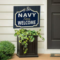 US Naval Academy Coroplast Yard Sign, "Fans Welcome" - Collegiate Home