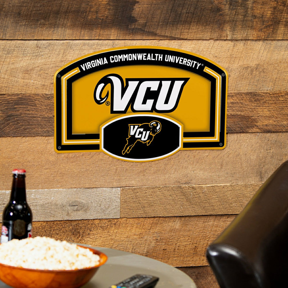 Virginia Commonwealth University USA Embossed Steel Wall Sign, 11" x 1 - Collegiate Home