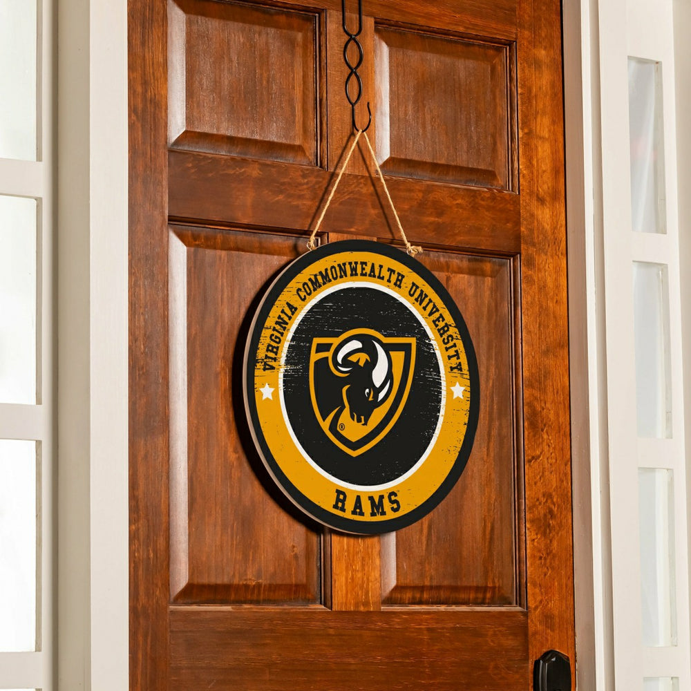 Virginia Commonwealth University Round Door Décor with Hanging Rope, 1 - Collegiate Home