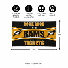 28" x 16" PVC Trapper Mat, Come Back with Tickets, Virginia Commonweal - Collegiate