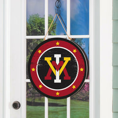 Virginia Military Institute Round Door Décor with Hanging Rope, 18x18 - Collegiate Home