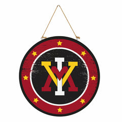 Virginia Military Institute Round Door Décor with Hanging Rope, 18x18 - Collegiate Home