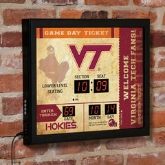 Virginia Tech Bluetooth Ticket Stub Wall Clock - Collegiate Home