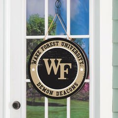 Wake Forest University Round Door Décor with Hanging Rope, 18x18 - Collegiate Home