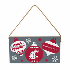 Washington State University Holiday Wood Wall Sign, 6x11 - Collegiate Home