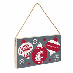 Washington State University Holiday Wood Wall Sign, 6x11 - Collegiate Home