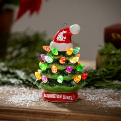 4" Mini LED Tabletop Christmas Tree, Set of 2, Washington State Univer - Collegiate Home