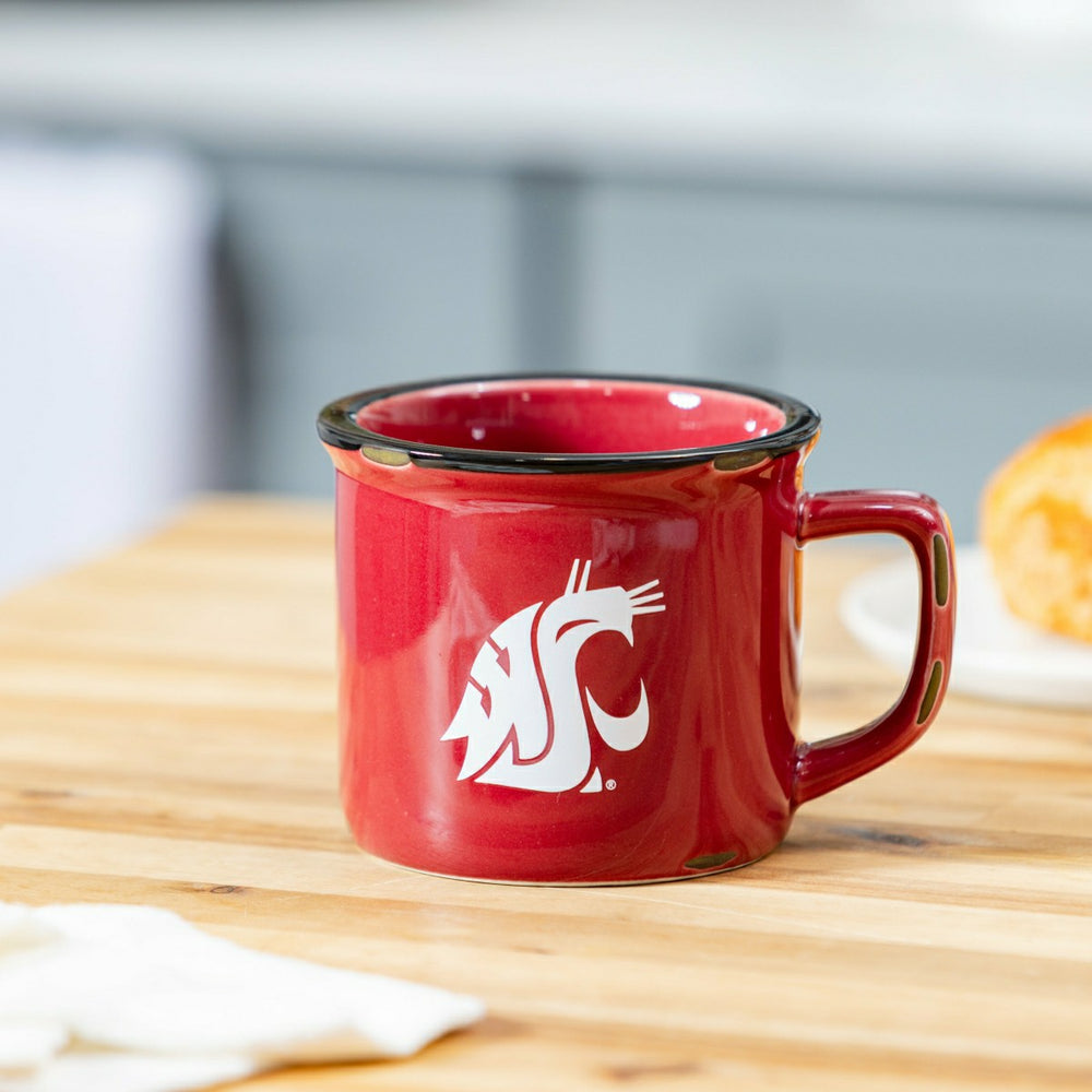 Washington State University Ceramic Camp Cup with Enamel Finish, 14oz - Collegiate Home