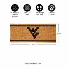 West Virginia University Extra Large One Color Coir Mat, 60"x24" - Collegiate