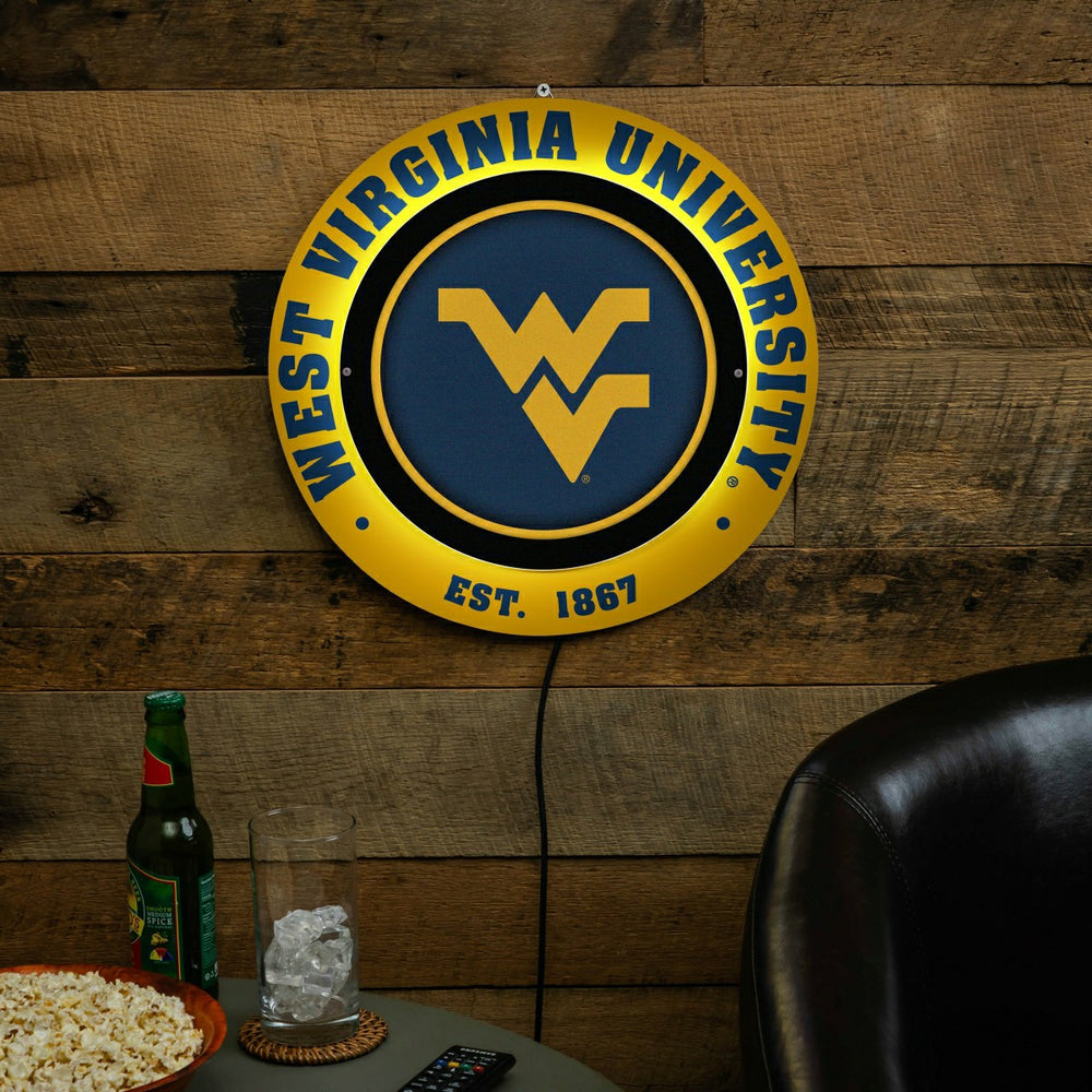 West Virginia University, Metal Lite, Round - Collegiate