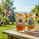 West Virginia University 16oz Glass pint, Set of 2 - Collegiate Home