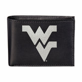 West Virginia University Black Bi-Fold Embroidered Wallet - Collegiate Home