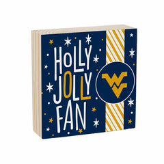 West Virginia University Block, Holiday, 6x6 - Collegiate Home