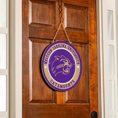 Western Carolina University Round Door Décor with Hanging Rope, 18x18 - Collegiate Home