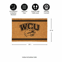 Western Carolina University Large One Color Coir Mat, 36"x24" - Collegiate