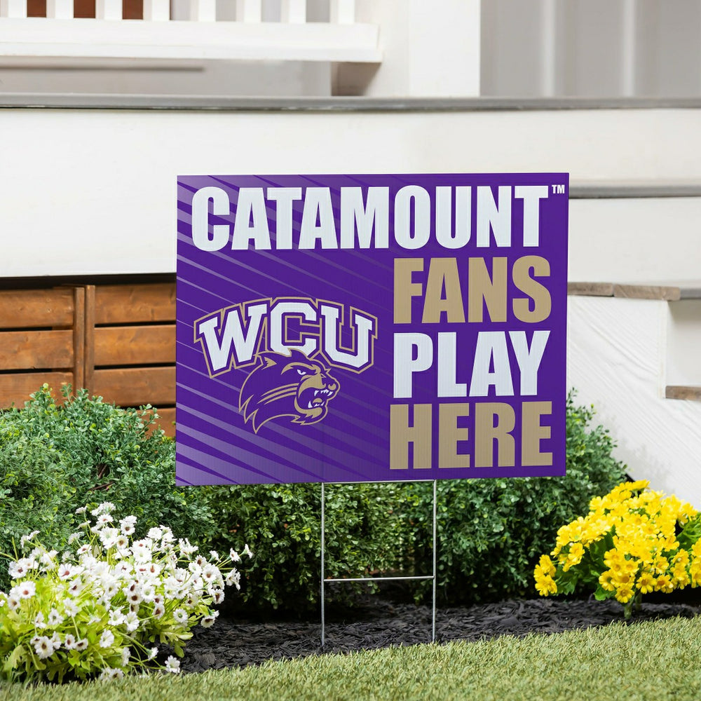 Western Carolina University Coroplast Yard Sign "Fans Play Here" - Collegiate Home