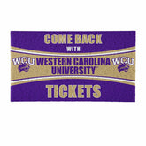28" x 16" PVC Trapper Mat, Come Back with Tickets, Western Carolina Un - Collegiate