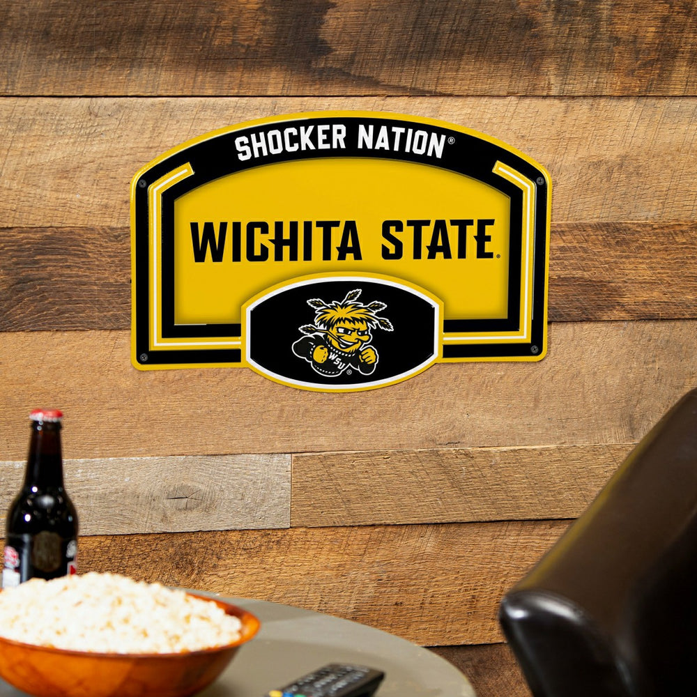 Wichita State University USA Embossed Steel Wall Sign, 11" x 17" - Collegiate Home