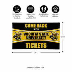 28" x 16" PVC Trapper Mat, Come Back with Tickets, Wichita State Unive - Collegiate