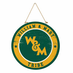 William & Mary Round Door Décor with Hanging Rope, 18x18 - Collegiate Home