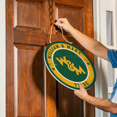 William & Mary Round Door Décor with Hanging Rope, 18x18 - Collegiate Home
