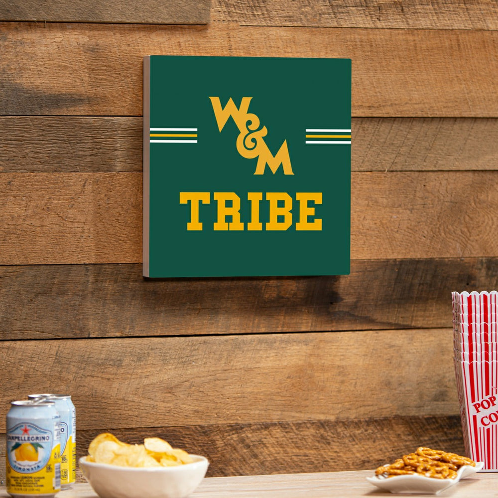 William & Mary Wood Wall Sign, 12x12 - Collegiate Home