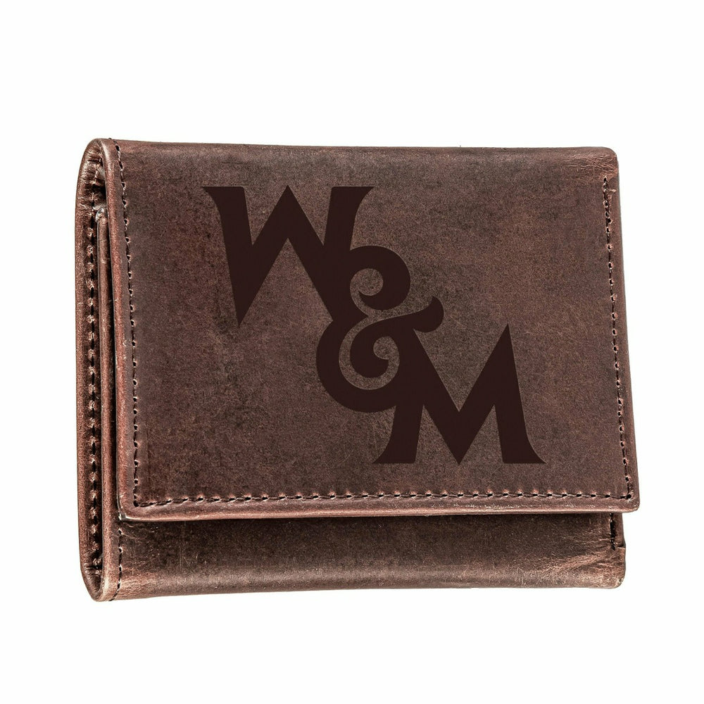 William & Mary, Tri-Fold Wallet, Brown, CH, 100% Genuine Leather - Collegiate Home