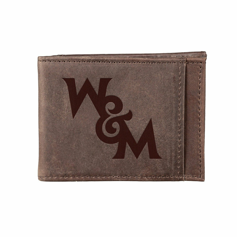 Front Pocket Wallet w/ RFID Blocking, William & Mary, Brown - Collegiate Home