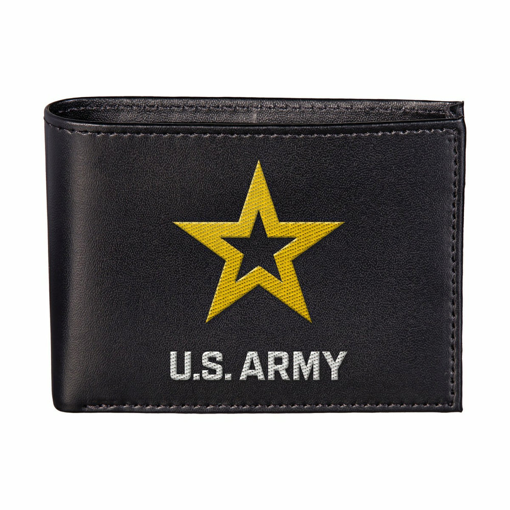 U.S. Army Black Bi-Fold Embroidered Wallet w/ RFID Blocking - US Military Home