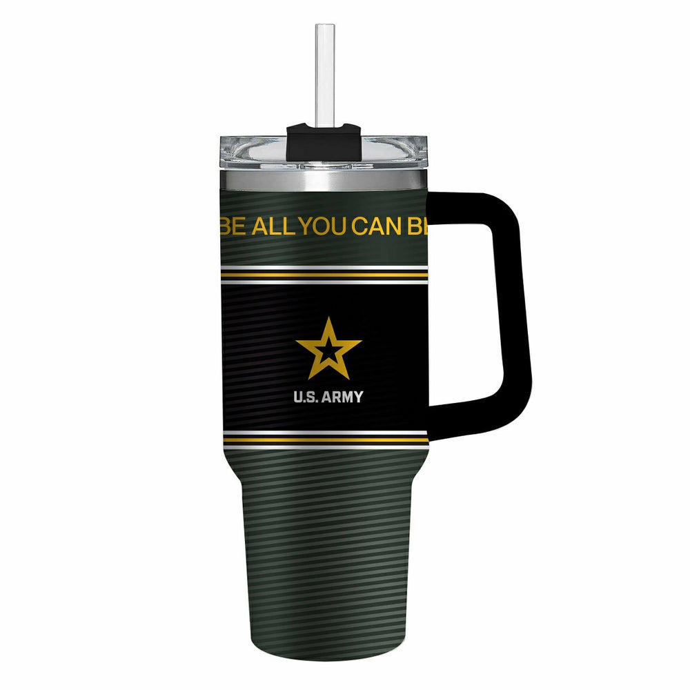 40oz Stainless Steel Canyon Cup w/ Straw, US Army - US Military Home