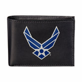U.S. Air Force Black Bi-Fold Embroidered Wallet w/ RFID Blocking - US Military Home